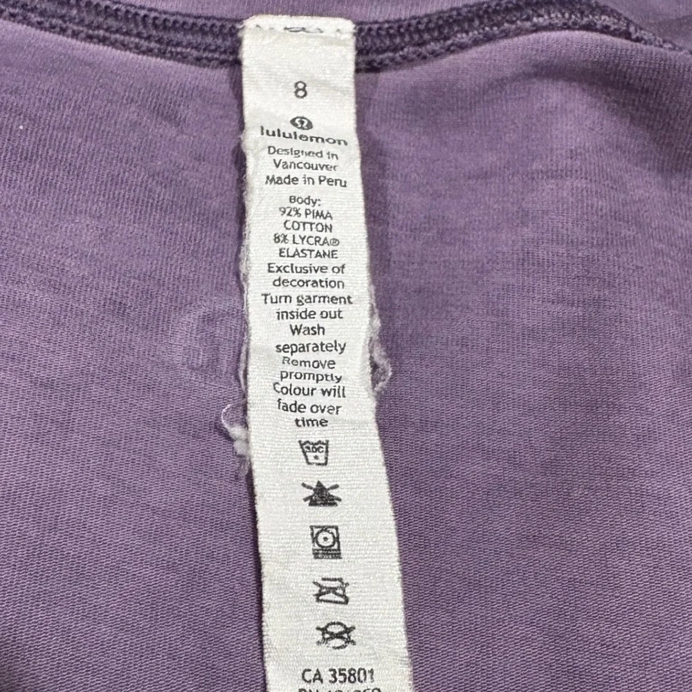Lululemon Emerald Long Sleeve *Fade Washed Purple Ink Size 8 - Picture 6 of 9